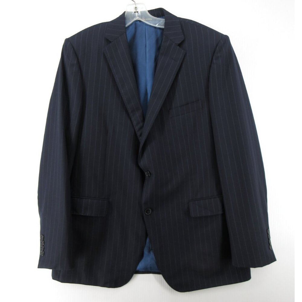 Paul Stuart Sport Coat 43 Tall Blazer Wool Super 110s Pinstripe Jacket